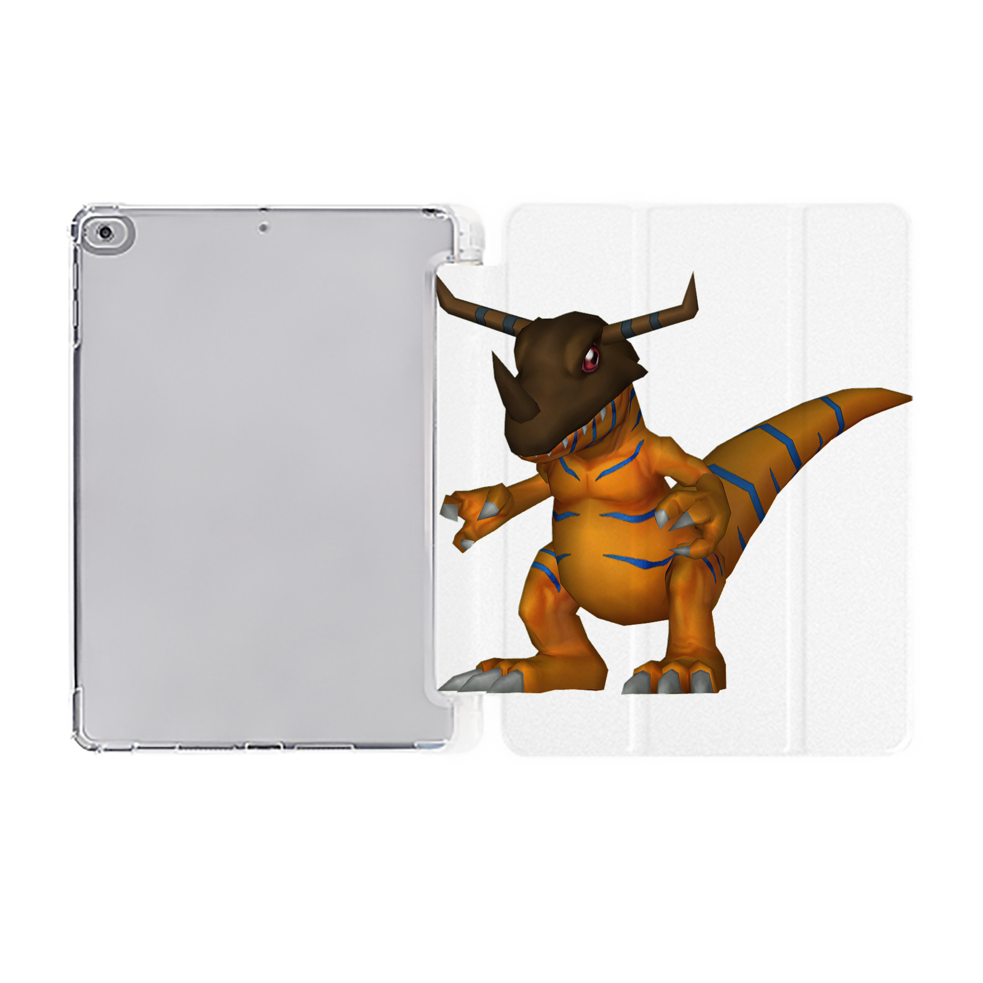 （画像用） Digimon デジタルモンスター/デジモン IPad ケース ペン収納付き 三つ折りスタンド PUレザー×シリコン 対応機種9.5/10.5/10.9インチ
